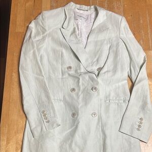 Babaton  Double-Breasted Mint Green Blazer
